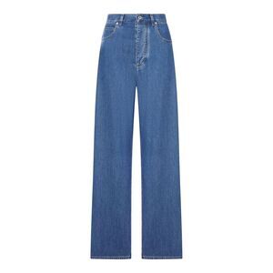 Bottega Veneta Women Atlantic Blue Wash Wide-Leg Jeans